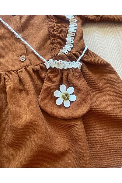 çilek bebe Çilek Bebe Kız Bebek Çantalı Elbise