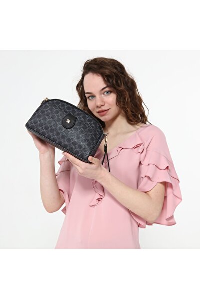 Cacharel حقيبة كروس سوداء - حمل على الصدر والكتف للنساء