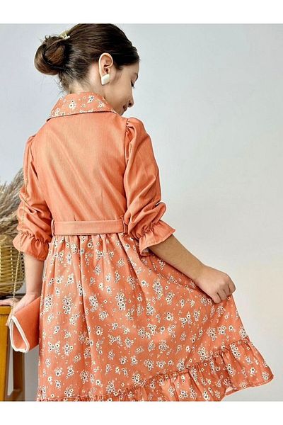 Cherrys Bebek Rochie Mini cu Motiv Floral Pentru Fata