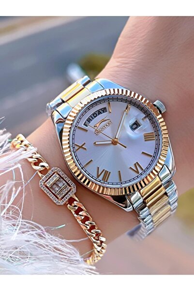 Slazenger Çelik Kordon 30 Mt Suya Dayanıklı Bileklik Hediyeli Kadın Kol Saati...