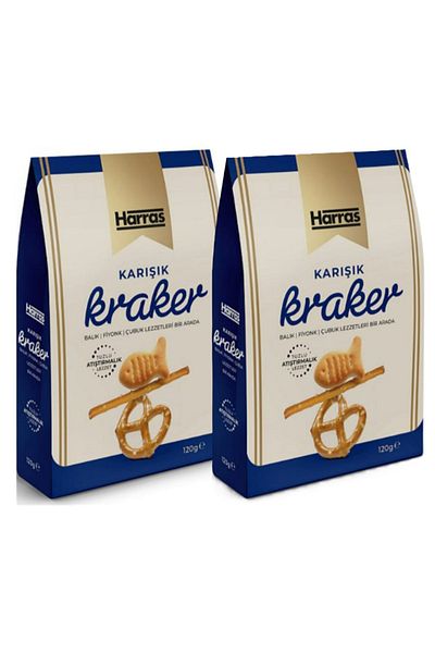 Harras 120 Gr X 2 Pack Salt Mixed Crackers - Fish Bow Stick