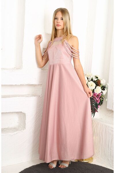 Pantulux Genç Kız/Çocuk Uzun Abiye Elbise Düğün Kıyafeti-9 Yaş-10 Yaş-11 Yaş-12 Yaş-13 Yaş-14 Yaş-15 Yaş