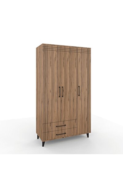 ANZERA Teo Gardırop - Atlantik Çam - Çam Rengi - Çekmeceli - Kapaklı - Çizgi ...