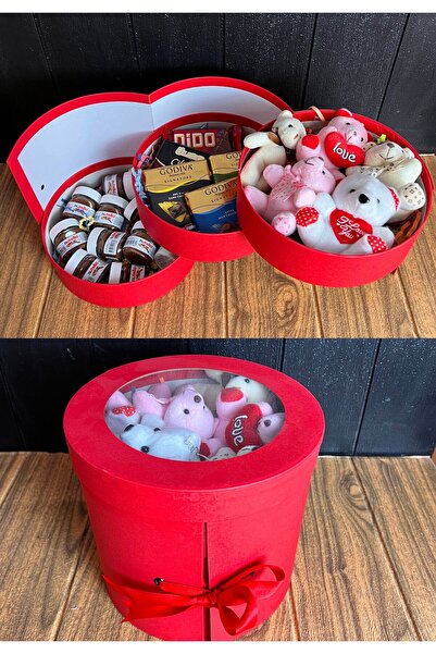 lenostra Sevgiliye Hediye 3 Katlı Kutuda Bol Nutella Ayıcıklar ve Kare Çikola...