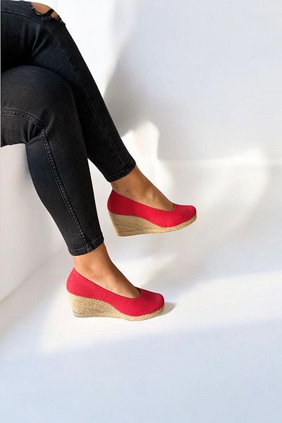 Y&D Shoes Women's Linen Espadrille – Wedge Heels, Stylish Summer Model