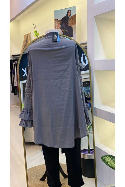 Invee Gray İnvee Lace Sleeve and Gupur Gomek 7020