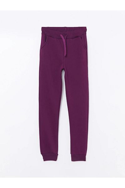 LC Waikiki Κοριτσίστικο Jogger Sweatpants - LCW Kids, Σκούρο Μωβ, Ελαστική μέση