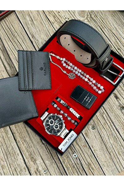 Tom Jones Orijinal Tom Jones Kol Saati - Kemer  Kartlık Cüzdan - Doğal Taş Te...