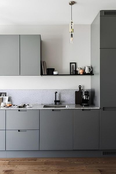 ESEMİZ CULOARE MAT ANTRACIT GRI Folie de acoperire pentru mobilier de bucătărie durabilă 122 cm X 2 metri