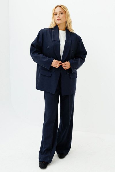 Hooopstore Premium Navy Blue Διπλό Μπλέιζερ Μπουφάν