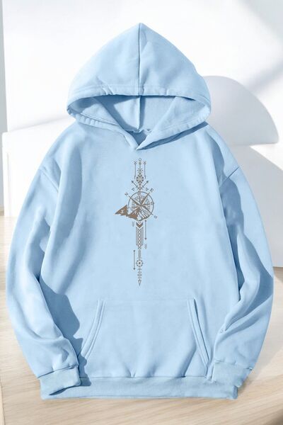 trendypassion Унисекс памучна качулка и суитшърт с голям размер и принт „Комп...