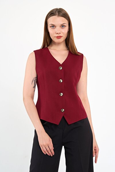 Blue Black Bordo Günlük Klasik Yelek, regular kalıp, astarlı, takım yeleği