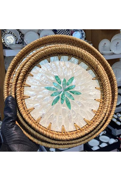 AROW Muba Concept 3 - Wicker Presentation Tray 28cm, 23cm, 21cm