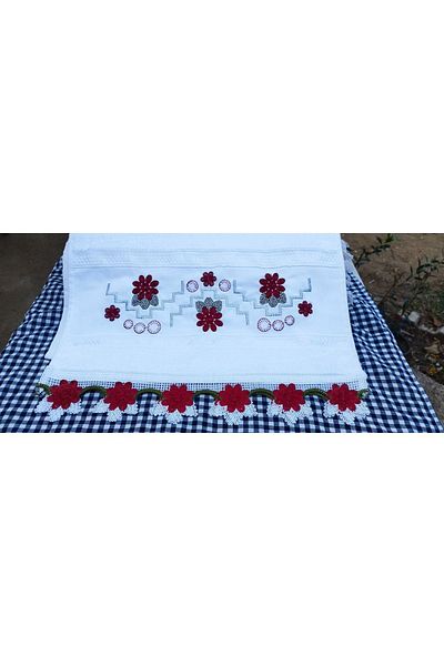 Peacock Laced, Embroidered, High Quality Hand Towel Suitable for Dowry