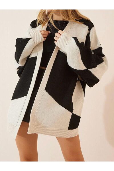 YUGA KNİTTİNG JACHETĂ CARDIGAN GROASĂ DE FEMEIE CU DESIGN CU MODEL DE CONTRAST