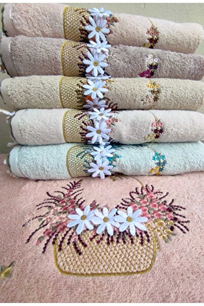 GONCA TEKSTİL 50x90 см Серветка для обличчя з мереживом та ромашками