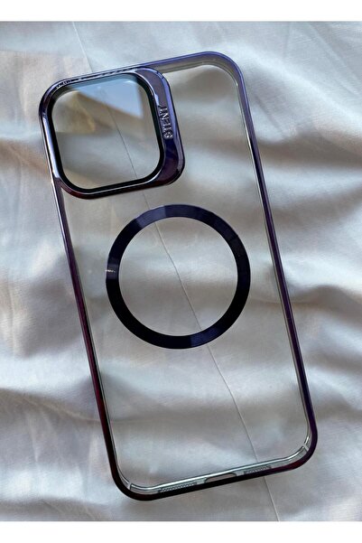 Mopal Brabus İphone14 pro max kamera koruyuculu sert plexi kılıf mor