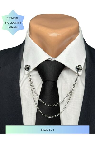 HARES Damat & Sağdıç İğneli Yaka Zinciri