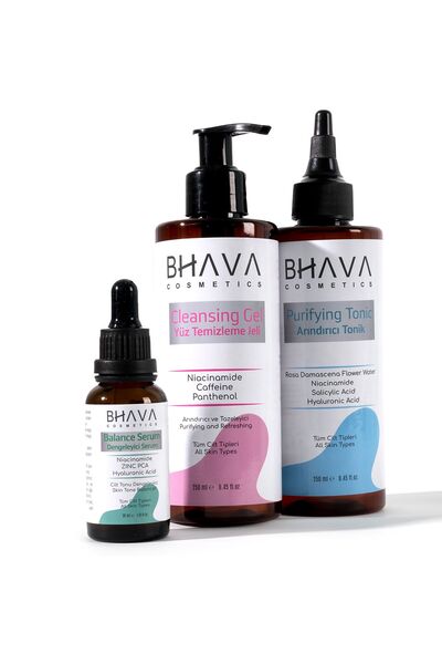 bhava cosmetics Pore ​​Tightening, Barrier Strengthening, Anti-Acne Anti-Tone Equalization Set of 3