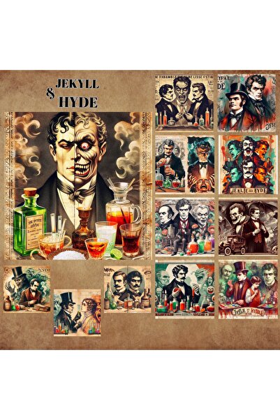 Pink Swan Craft Jekyll And Hyde Vintage - Set de 12 autocolante pentru planif...