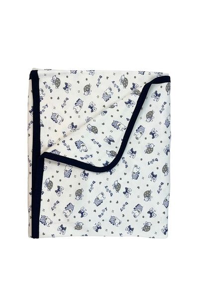 Sema Baby Navy Blue Printed Baby Blanket