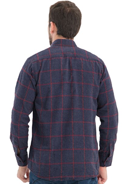 Varetta Синя картата в клітинку вовняна сорочка з кишенями та широким кроєм для чоловіків - зимова оригінальна