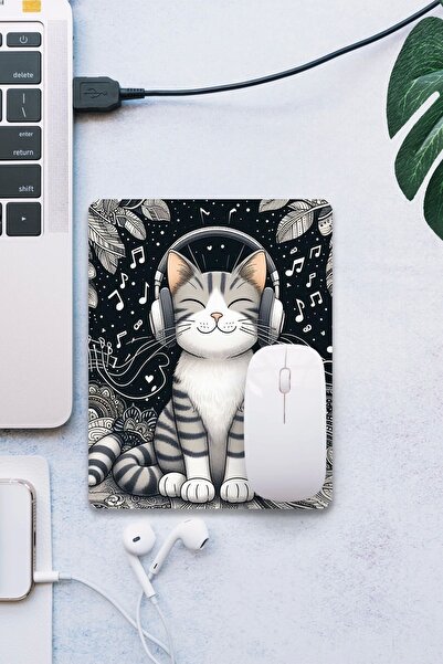 SonicTouch Mouse Pad Smooth Gamer cu tematică Sever Cat - Bază anti-alunecare...