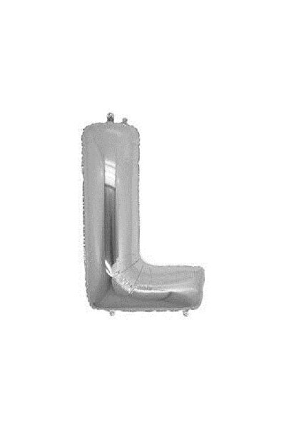 BenimMarifetlerim 16 Inch 40 cm Silver Foil Balloon - Letter L