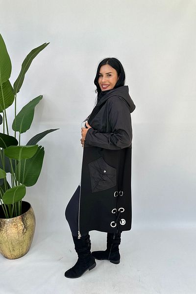 GÖKSEL Roped Large Size Trench Coat