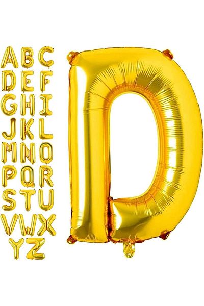 CANSIN حرف D بالون احباط ذهبي 16 بوصة 36 سم