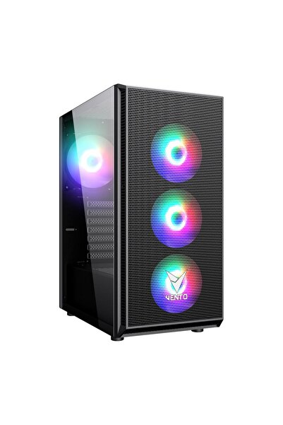 VENTO VG07F ARGB 650 TEMPERED GLASS 650W 80+ Bronze 4ad 120mm Mid-Tower Pencereli Kasa