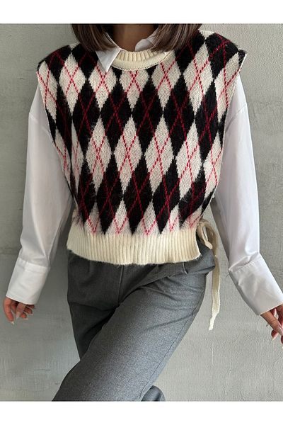 NATUFIAN STORE Diamond Patterned Soft Women's Sweater