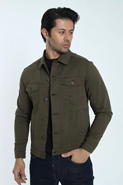 Cordial Men's Jacket - 100% Cotton, Double Pocket, Buttoned and Stitching Detail
