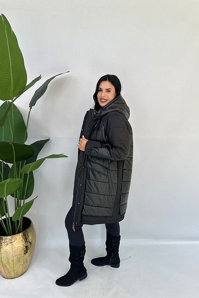 GÖKSEL Black Plus Size Coat