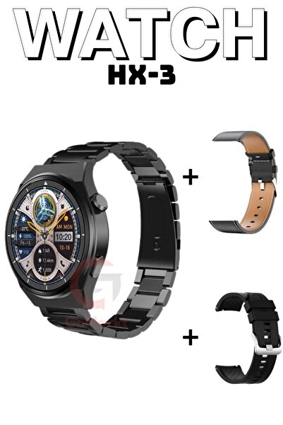 GoMarkt Watch Gt3 Pro Uyumlu Titanyum Kasa Akıllı Saat Hx-3 Max 46 Mm Akıllı Saat Konuşma Özellikli