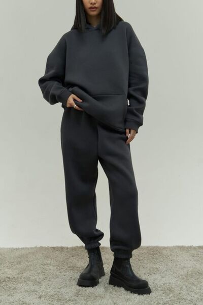 Runades Γυναικείο Σετ Φούτερ Fleece Wide Fit με κουκούλα και ελαστικά πόδια -...