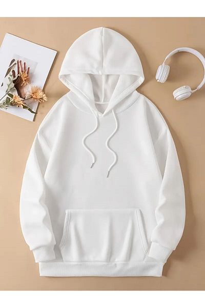 AEMİ Φούτερ με κουκούλα με κουκούλα με φτερά Unisex - 3 κλωστές