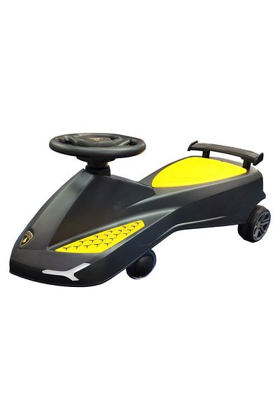Lamborghini Swing Car Ride On with Lights and Sounds -Black