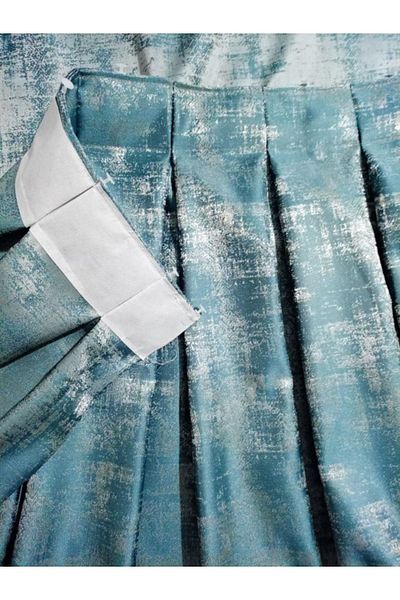 MebelPort Curtain 1x3 Ζακάρ κουρτίνα με μοτίβο από μάρμαρο - Διπλή πτερύγια, συντομή πτυχωτή