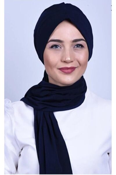 Moda Asse Büzgülü Arkadan Ve Önden Bağlamalı Hazır Şal Lacivert