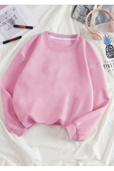 LA GULER Χειμερινό Unisex Oversize Φούτερ - Crew Neck, 3 Κλωστές Βαμβακερό, Fleece