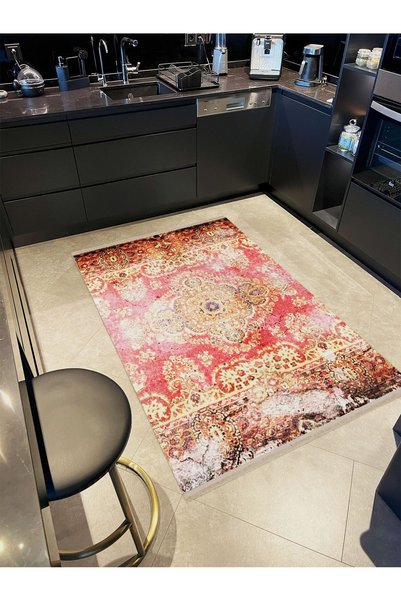 Rugs Modern Halı Συλλογή Atlas, Διακοσμητικό Χαλί Vintage με Μπεζ-Κόκκινο Θέμ...