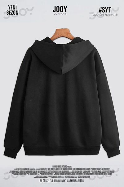 Jooy Company Μαύρο μπουφάν Fleece με φερμουάρ με στάμπα Panda