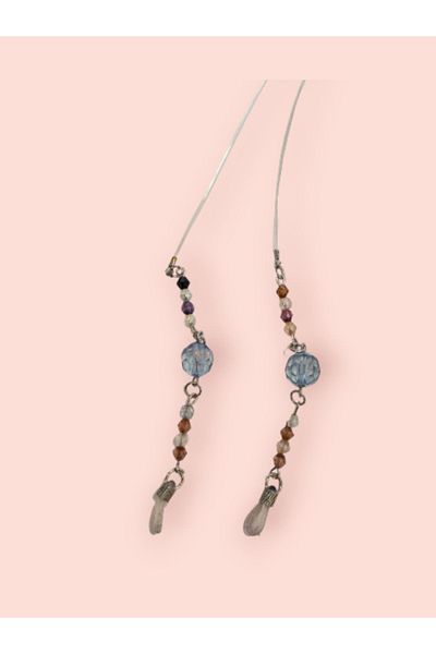 Dİ CORDE AKSESUAR White Brown Pearl - Bead Detailed Glasses Accessory
