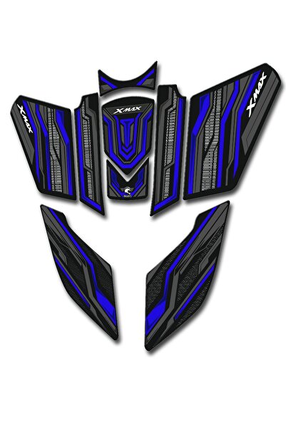 hades motosiklet aksesuarları Xmax 2023-25 Tank Pad Seti Karbon Mavi