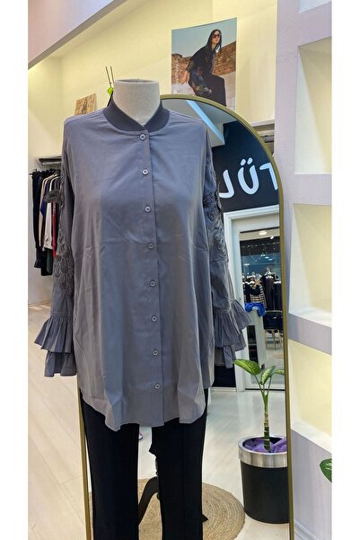 Invee Gray İnvee Lace Sleeve and Gupur Gomek 7020
