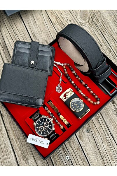 Tom Jones Orijinal Tom Jones Kol Saati - Kemer  Kartlık Cüzdan - Doğal Taş Te...