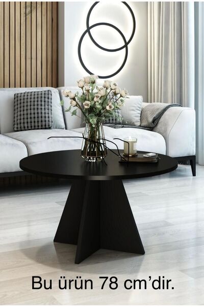 TALAŞTOZUM Mantar Tekli Zigon- Orta Sehpa Siyah 78 Cm