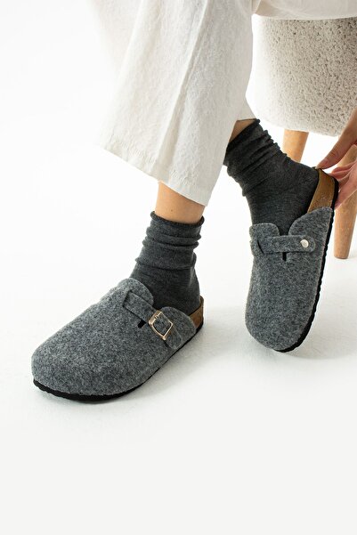 SEZ AYAKKABI إليزا للجنسين - شبشب من الصوف الطبيعي بنعل من الفلين الطبيعي الت...