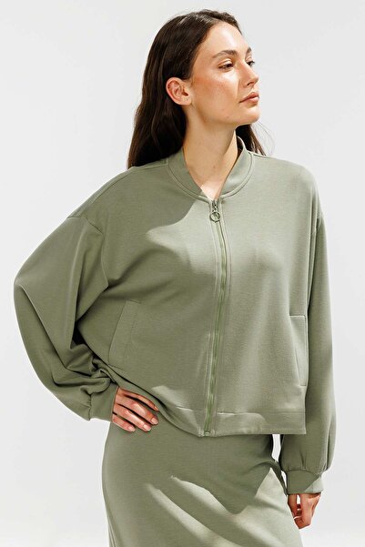 Hooopstore Cagla Bomber Jacket - Zipper Detailed